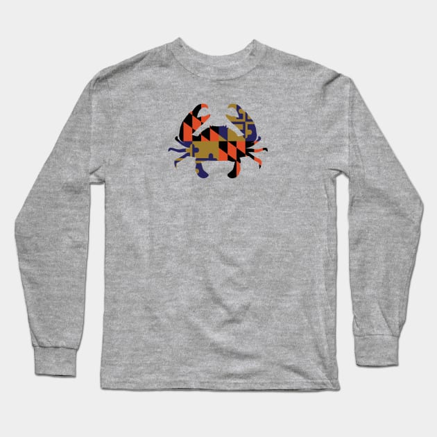 Maryland Sporty Crab Long Sleeve T-Shirt by Mint Tees